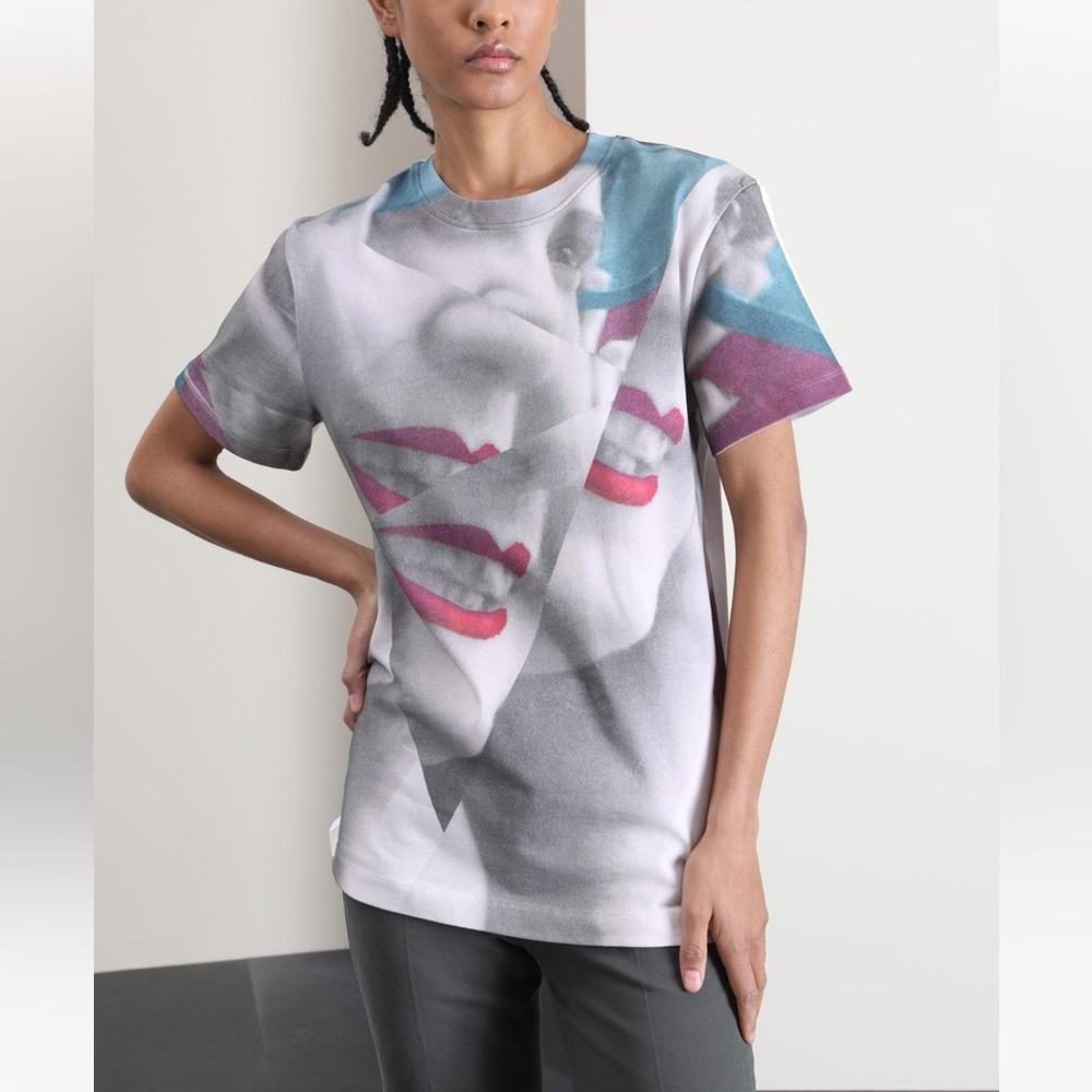 Sportmax Max Mara Label-cut Printed T-Shirt.Size: Small 160/84A Spring/Summer